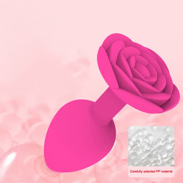 Rose Analplugg 3 Størrelse Silikon Rumpeplugger Stimulator Analsex T Purple M