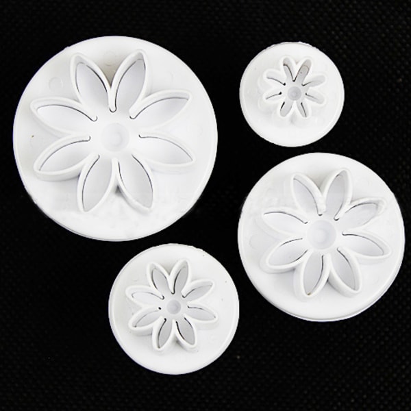 4X Tårta Fondant Sugarcraft Dekor Cookie Form Gjutform Plunger Präglingsverktyg