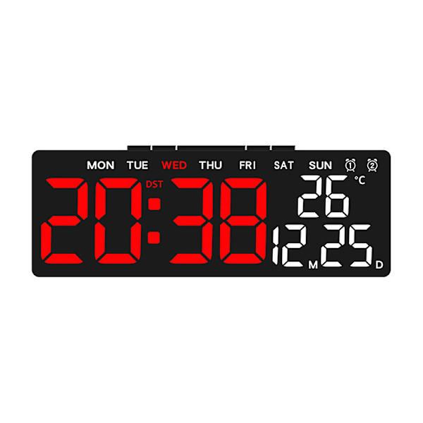 Digitala väggklockor LED väckarklocka stor display bordsklocka W Blue