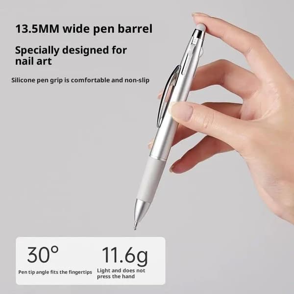 5-i-1 Nail Art Dotting Tools Disc Nail Drill Point Nail Point Silver