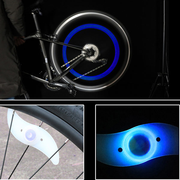 Cykel Hjul Eker Lätt Vattentät Balans Cykel LED Däck Däck Blue