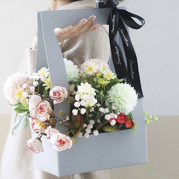 Dubbelsidig vattentät kraftpappersblomkorg Black