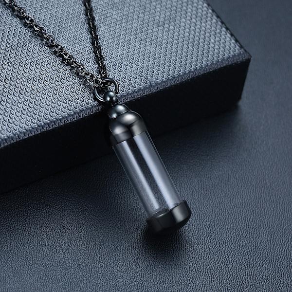 Avattava lasipullo kaulakoru riipus Memorial tuhkapullo Cremat Silver