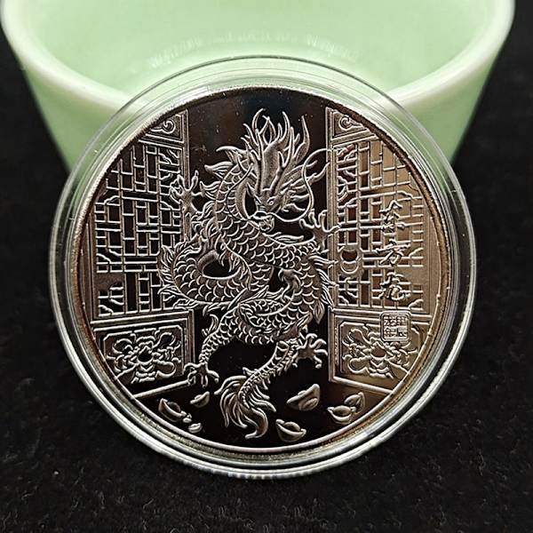 2024 Zodiac Dragon Souvenir Medaljer Guld Erindringsmønter Col Silver