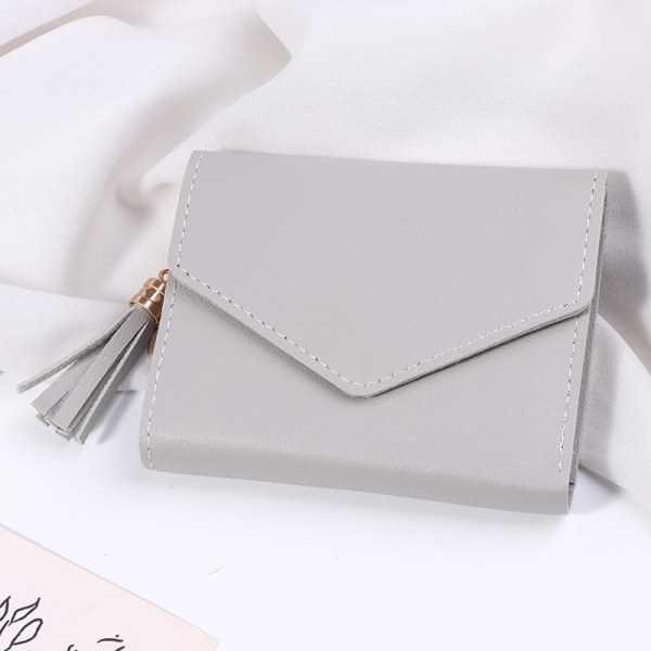 1stk kort dusk lommebok dame veske Mini mynt veske Kortlomme Gray