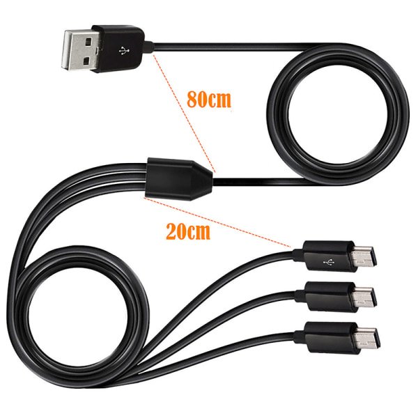 1M 3 in 1 USB A Uros 1-3 USB 5Pin Mini USB Data Charger Y Sp