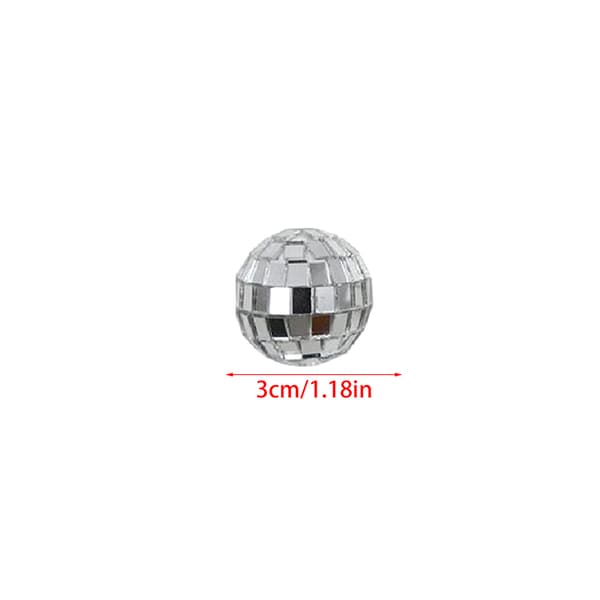 10 stk. Mini Speil Diskokule Scenelys Reflekterende Roterende Bri 3cm
