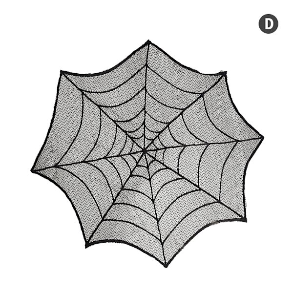 Halloween-dekorasjon blonder edderkoppnett skjelett hodeskalle duk D