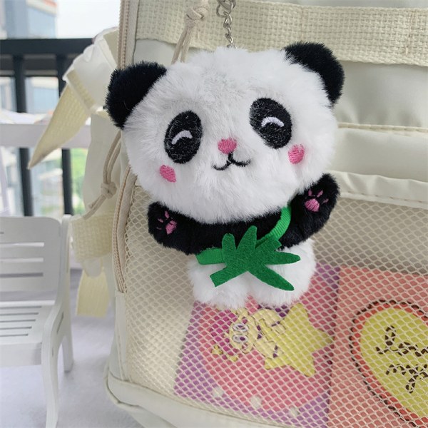 1Pc Fashion e Plush Panda Nøkkelring Anheng Veske Tilbehør Scho