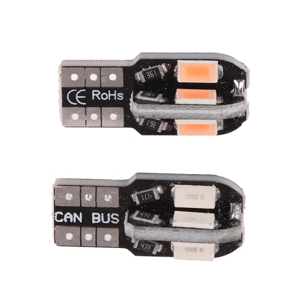 2kpl T10 LED-polttimot Canbus 5630 8SMD rekisterikilven lamppu auton kartta Ice Blue