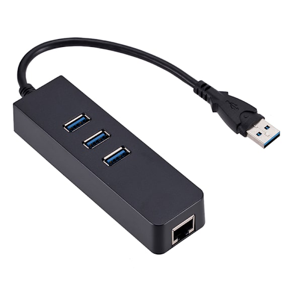 3-portar USB 3.0 Gigabit Ethernet Lan RJ45 nätverksadapterhubb