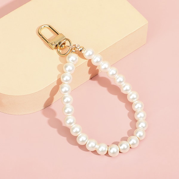 Pearls Beaded nøkkelringer for kvinner Bilveske Bluetooth Headset Key Gold