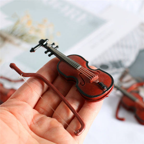 1/12 Dockhus Minimusikinstrument Modell Klassisk gitarr V Brown
