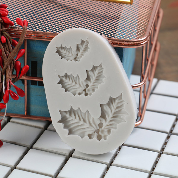 Kage Silikonform Julemistel Fondant Chokolade Cookies C Gray
