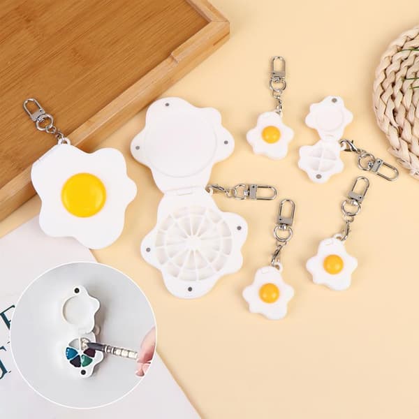 Bärbar tom akvarellpalett e pocherat ägg-styling nyckelring 24grids 0.48ml each