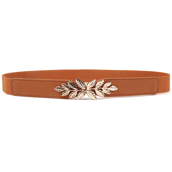 Midjebelte Elastisk Slank Dekorativ Stretchy Hurtigutløser Tight Brown