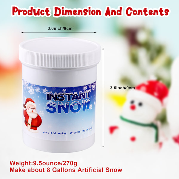 Instant Snow  Snepulver - Lav 6-8 Galloner Kunstig Sne White