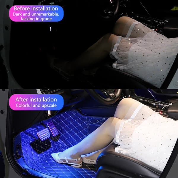 48 LED RGB Bil Fod Ambient Lys Bil Interiør Lys St A4