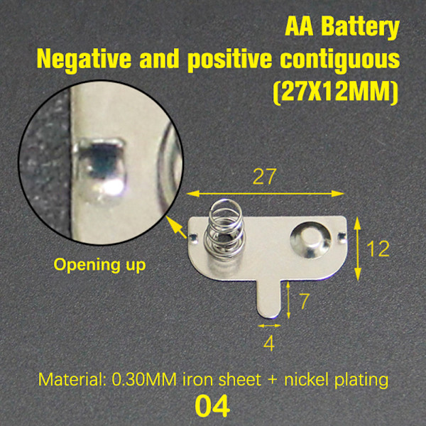 10 Stk Spring Sheet 12*10/12MM Kontaktark Positiv Og Negati 04
