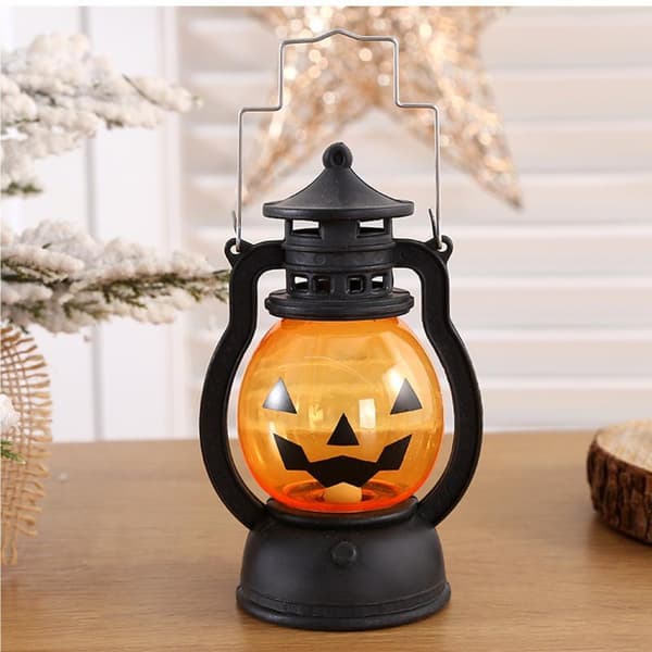 Mini Halloween gresskar LED-lykt med varmt flimrende lys A2