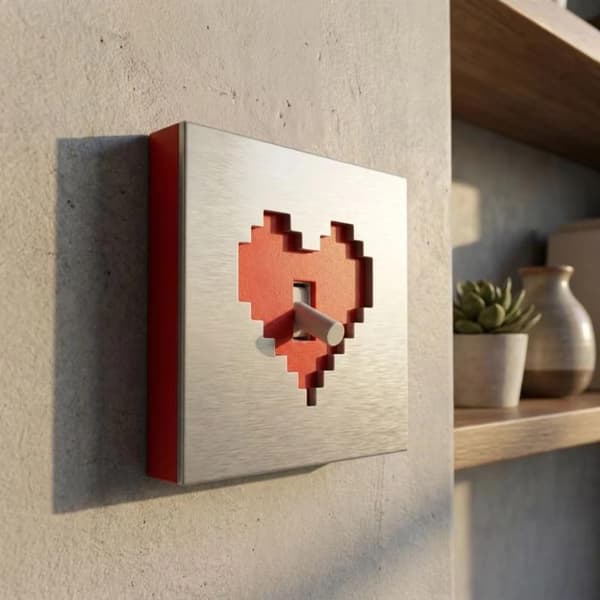 Piksel Hjerte Lysbryterdeksel 3D Veggbryterpanel Dekor Beskyttelse