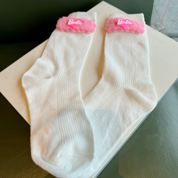 Lovely Furry Pentagrams Bowknot Socks Sweet e Knitted Sock For White