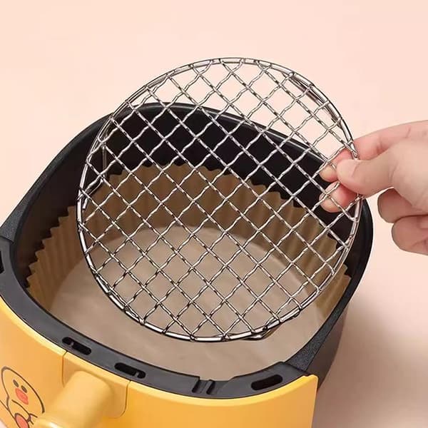 Airfryer-rist i rustfrit stål, grillholder, bagekurv 18CM