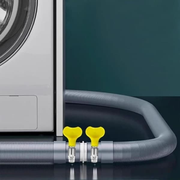 1M/1.5M/2M Tvättmaskin Avloppsslang Diskbänk Avloppsrör Skicka Klämman Grey
