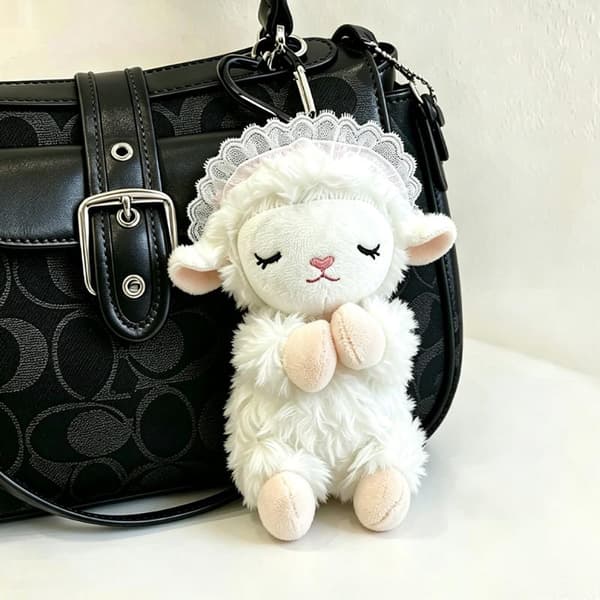 1 kpl e Kiharahiuksinen pieni villapehmolelu avaimenperä reppu Ch With keychain