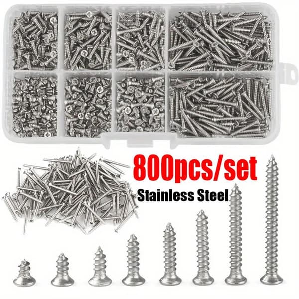 800 stk. selvskærende træskruesæt 800PCS