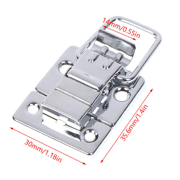 2 stk. rustfrit stål krom vippegreb til brystkasse etui sag
