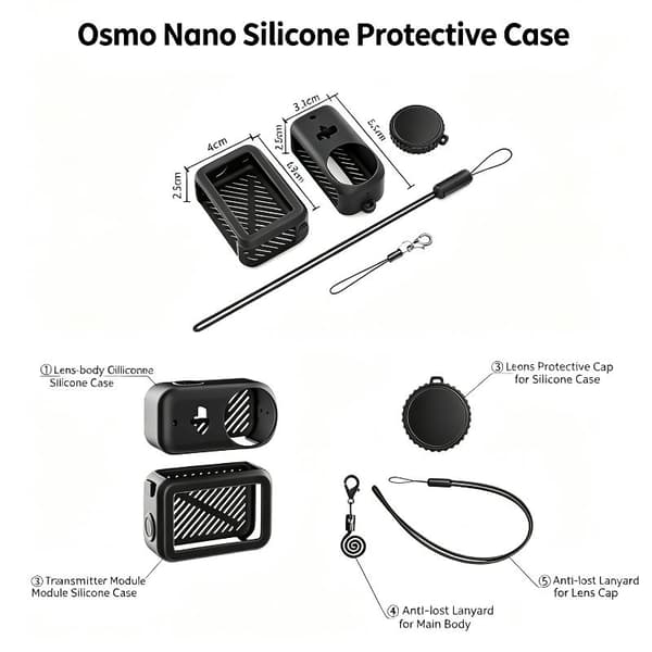 Silikonskyddsfodral för Osmo Nano tumkamera, anti-fall D Purple