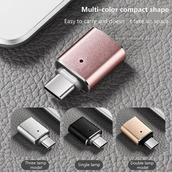 USB 3.0 til Type C Adapter LED OTG Til USB C USB-A til Type-C Forbind Rose Gold Two Lights