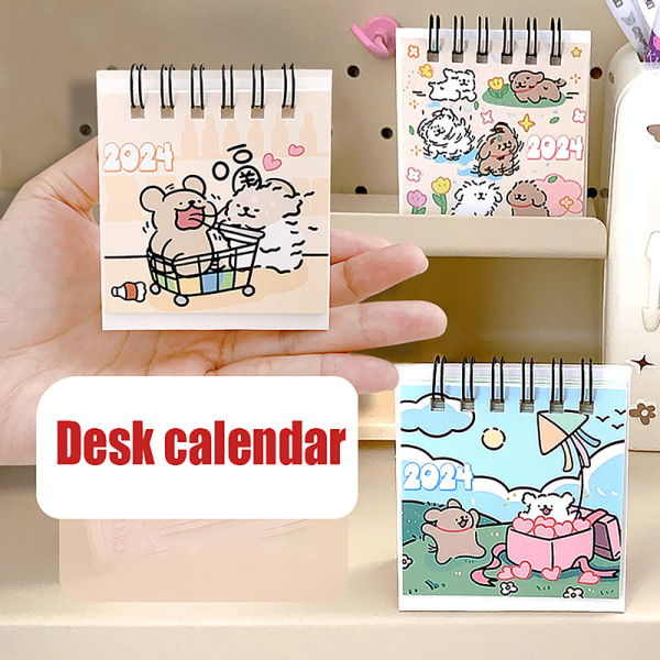 Dekoration 2024 Cartoon Mini Skrivbordskalender Spole Liten kalender B
