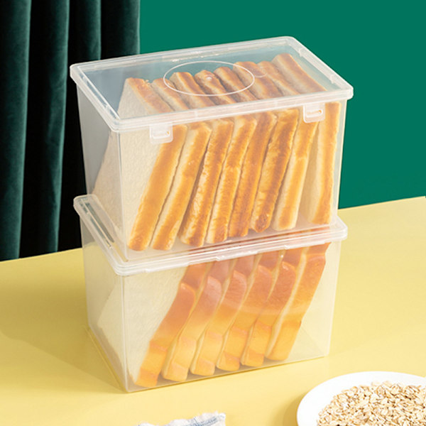 Brödförvaringslåda Brödbehållare Transparent Brödlåda Plast 1PCS