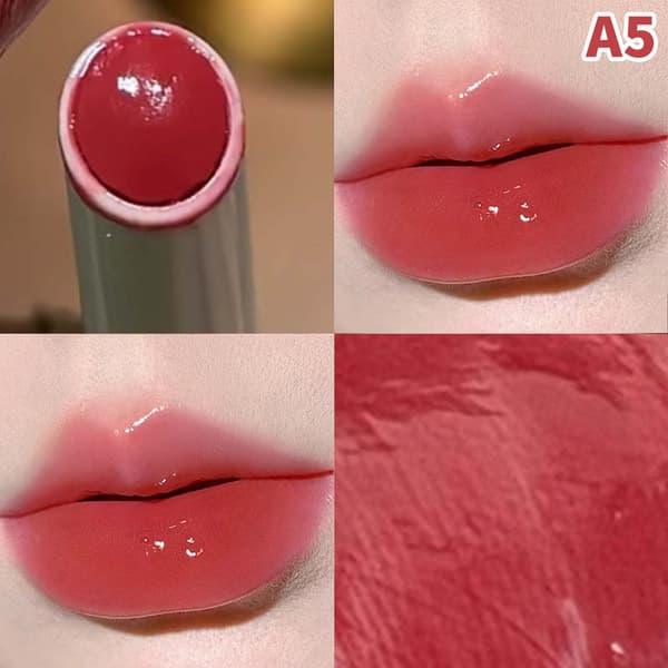 Vannblank Speil Solid Lip Gloss Lepper Plumper Leppepomade Skjønnhet A1