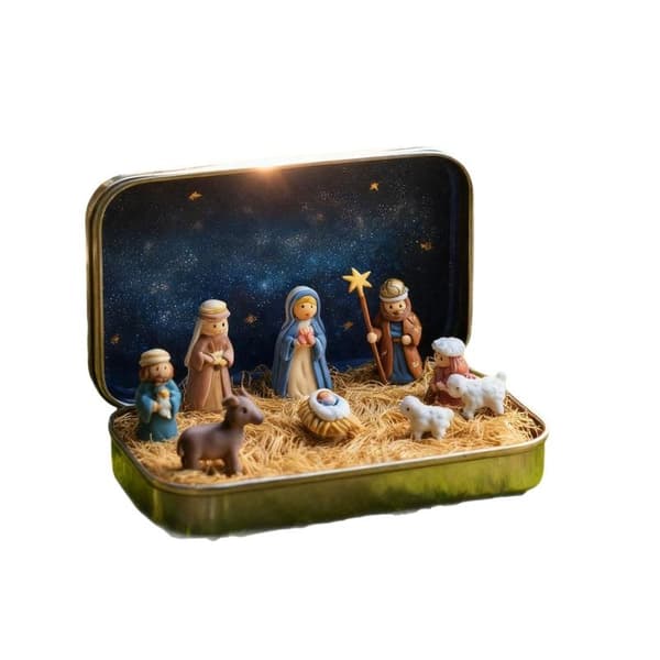 Harts Julkrubba Staty Jesus Akryl Figur Hemmakontor Multicolor