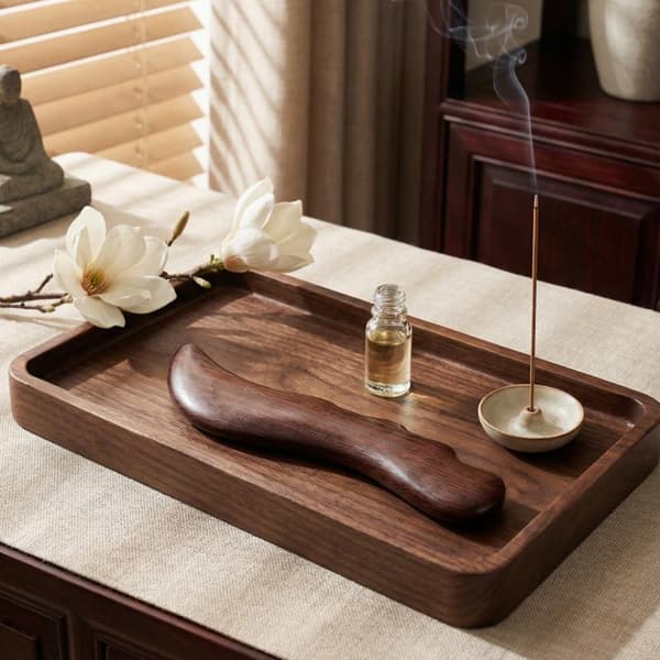 Guasha Trä Gua-sha Skrapmassageverktygstavla Akupunktur Wenge