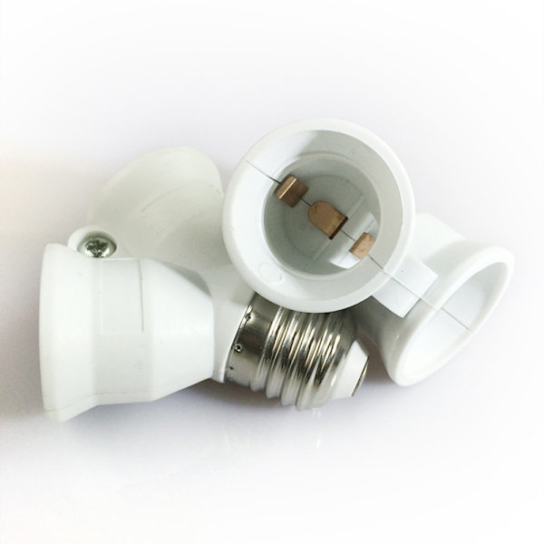 Skrue E27 LED-base lys Lampe Pære Sokkel E27 til 2-E27 Splitter E27 to 2-E27