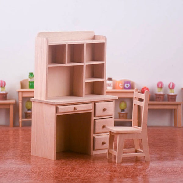1Setti 1:12 Dollhouse Miniatyyri Työpöytä Säilytys Teline Vetopöytä Fu 3#-Set