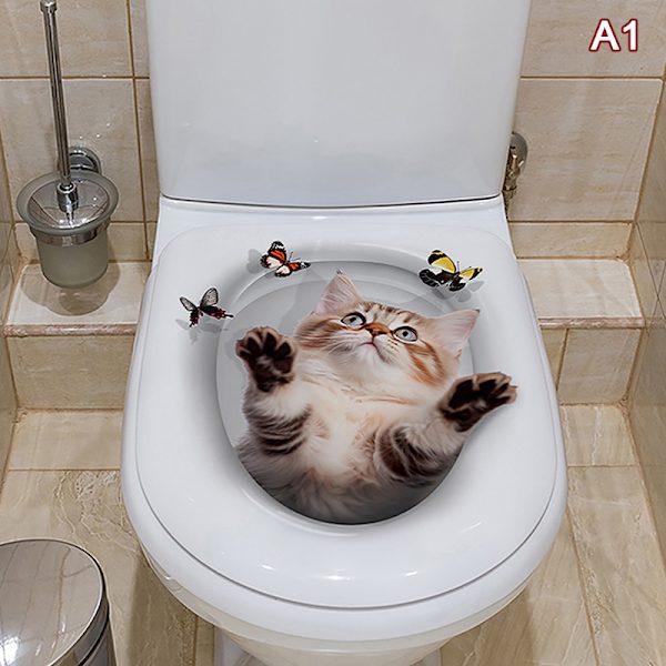 Vedenkestävä wc-kannen tarra Uutuus Creative Funny Toile A1