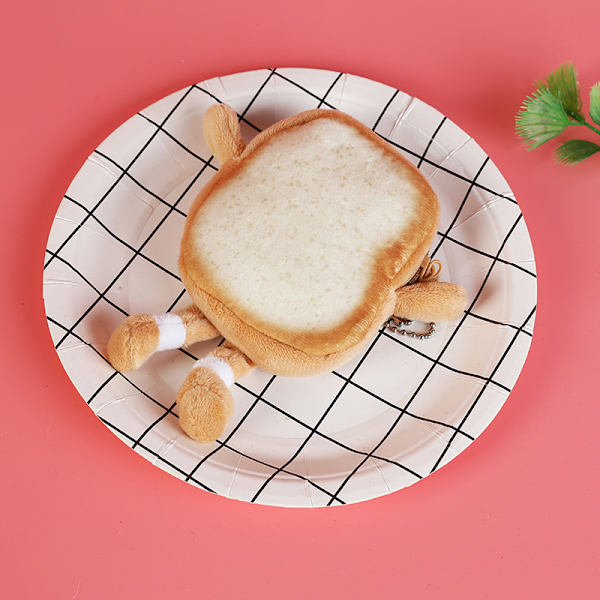 Kawaii Toast muhkea kolikkopussi Creative ja leipäkolikkolaukun riipus
