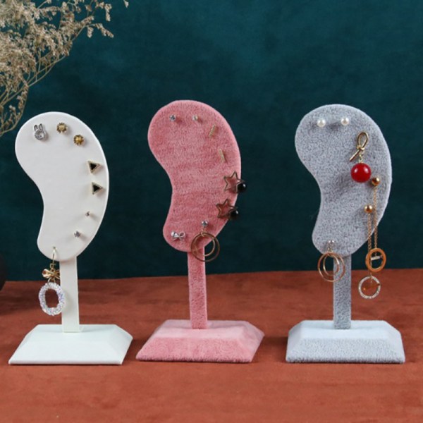 Mode örhängen Display Stand Öronformade öronklämma Stud Smycken Pink