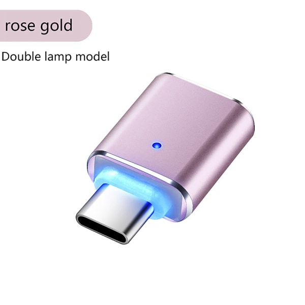 USB 3.0 til Type C Adapter LED OTG Til USB C USB-A til Type-C Forbind Rose Gold Two Lights