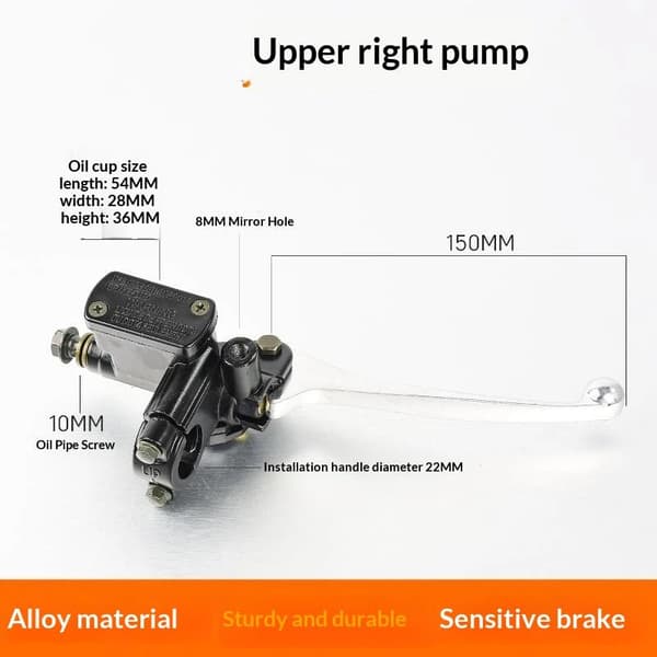 Moto Bremsepumpe Front Master Sylinder Hydraulisk Bremsespak M10 Left