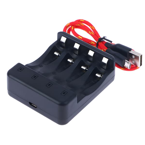 4-spors Smart Ni-Zn batteriladerindikator Ladekabel Sma Black