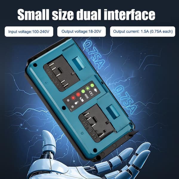 Batterioplader til 14,4-18V BAT609 BAT609G Lithium-Ion Batteri EU