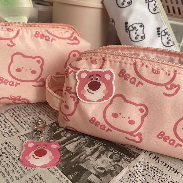 Vetoketjullinen case ja pehmeä Strawberry Bear case ja karhukotelo A1