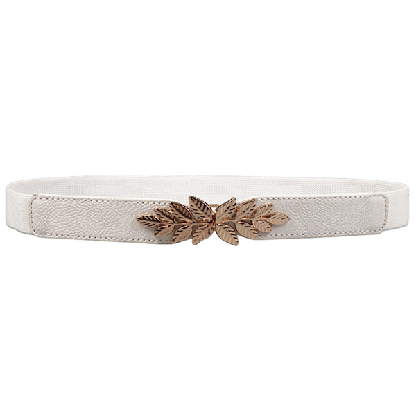 Taljebælte Elastisk Slank Dekorativ Stretchy Quick Release Stram White