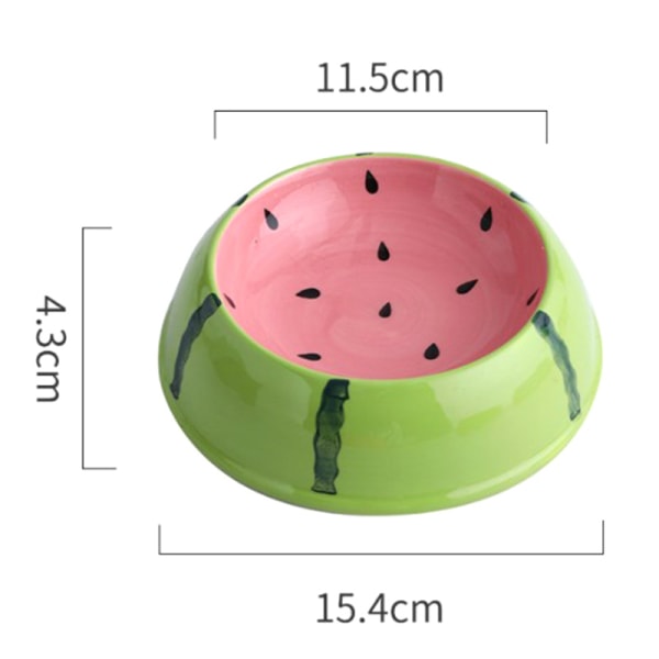 4 e Designs Pet Keramik skål Vattenmelon Strawberry Shape Kat A1